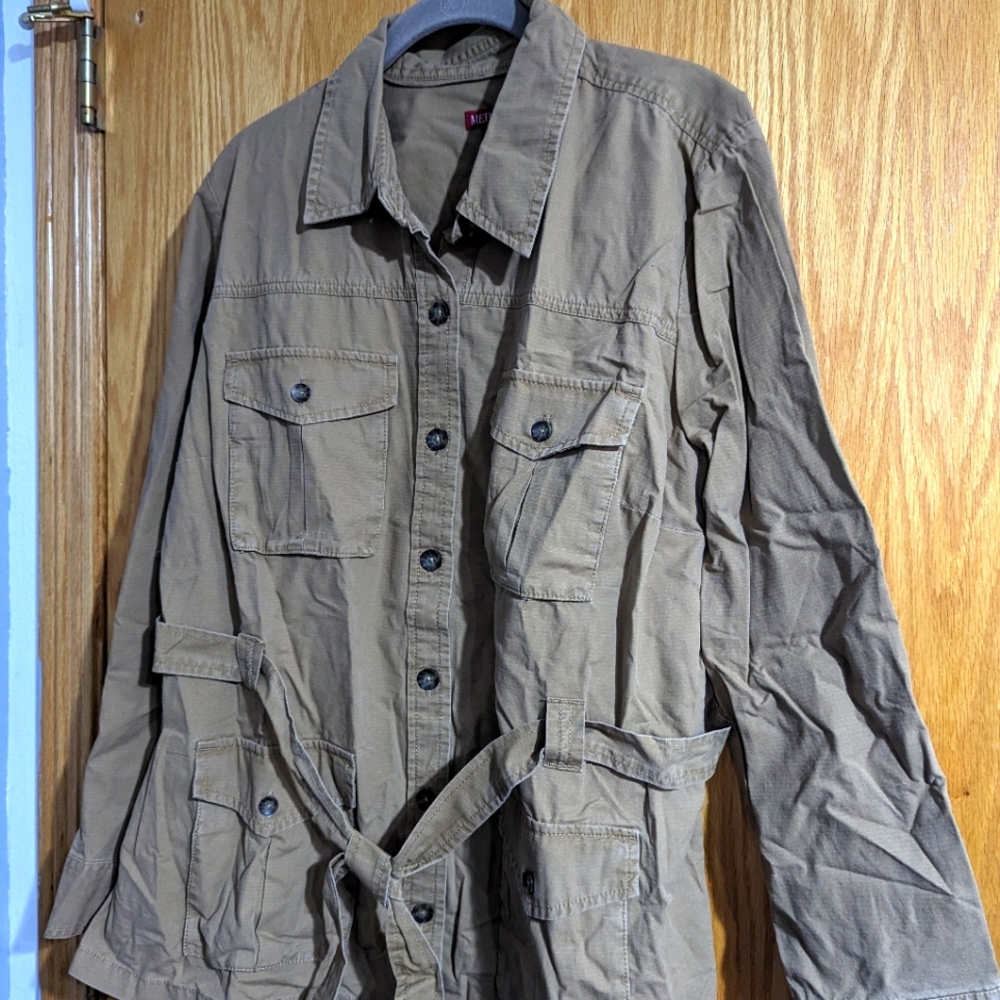 New Merona cute 1X belted jacket
